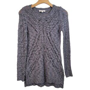 Cloud Chaser Sweater‎ Pullover Knit Open Weave Gray Womens Size XS